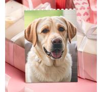 STVYUKL Cute Labrador Dog Building Block Puzzle Personalized Building Bricks for Adults Square Shaped Block Puzzle Building Family Keepsake DIY Brick Block Puzzles Valentine's Day Gifts