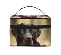 STVYUKL Cute Labrador Dog Makeup Bag For Women,Waterproof Portable Travel Cosmetic Bags Large Capacity Toiletry Bag Top Handle Zipper Makeup Organizer Case