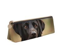 STVYUKL Cute Labrador Dog Pencil Case Holder,Stylish Pencil Pouch Slim Pen Bag With Zipper,Leather Cosmetic Makeup Pouch Bag For Work Office