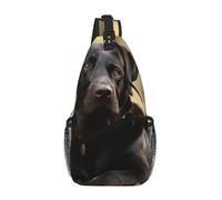 Stvyukl Cute Labrador Dog Sling Bag For Women Men Travel Hiking Backpack Crossbody Shoulder Chest Bags Casual Daypack, Black, One Size