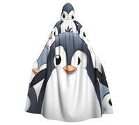 STVYUKL Cute Penguin Halloween Hooded Cape Adult Full Length Cape Cloak Halloween Christmas Cosplay Costume For Men And Women