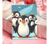 STVYUKL Cute Penguins Building Block Puzzle Personalized Building Bricks for Adults Square Shaped Block Puzzle Building Family Keepsake DIY Brick Block Puzzles Valentine's Day Gifts