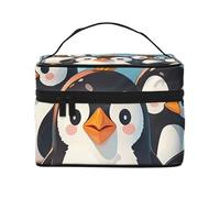STVYUKL Cute Penguins Makeup Bag For Women,Waterproof Portable Travel Cosmetic Bags Large Capacity Toiletry Bag Top Handle Zipper Makeup Organizer Case