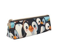 STVYUKL Cute Penguins Pencil Case Holder,Stylish Pencil Pouch Slim Pen Bag With Zipper,Leather Cosmetic Makeup Pouch Bag For Work Office