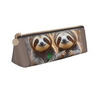 STVYUKL Cute Sloths Pencil Case Holder,Stylish Pencil Pouch Slim Pen Bag With Zipper,Leather Cosmetic Makeup Pouch Bag For Work Office