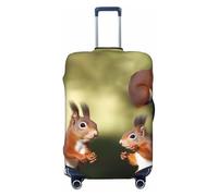 STVYUKL Cute Squirrels Luggage Cover Personalized Elastic Washable Suitcase Cover Luggage Protector Auti-Scratch Suitcase Case Protector Fits 18-32 Inch Luggage, Black, M
