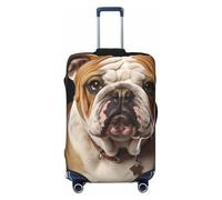 STVYUKL English-Bulldog Luggage Cover Personalized Elastic Washable Suitcase Cover Luggage Protector Auti-Scratch Suitcase Case Protector Fits 18-32 Inch Luggage, Black, L