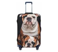 STVYUKL English Bulldogs Luggage Cover Personalized Elastic Washable Suitcase Cover Luggage Protector Auti-Scratch Suitcase Case Protector Fits 18-32 Inch Luggage, Black, M