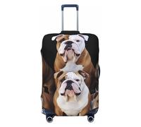 STVYUKL English Bulldogs Luggage Cover Personalized Elastic Washable Suitcase Cover Luggage Protector Auti-Scratch Suitcase Case Protector Fits 18-32 Inch Luggage, Black, M