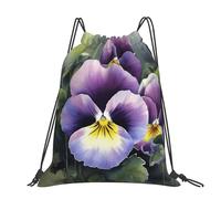 STVYUKL Ferrets Drawstring Backpack Lightweight Sports Gym Sack Drawstring Bags Cinch Bag Sackpack For Work Gym Swim Travel, Pansy Perfection, One Size