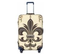 STVYUKL Fleur-De-Lis And Coat Arms Knight Luggage Cover Personalized Elastic Washable Suitcase Cover Luggage Protector Auti-Scratch Suitcase Case Protector Fits 18-32 Inch Luggage, Black, XL
