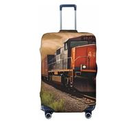 STVYUKL Freight Train Luggage Cover Personalized Elastic Washable Suitcase Cover Luggage Protector Auti-Scratch Suitcase Case Protector Fits 18-32 Inch Luggage, Black, M