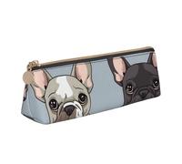 STVYUKL French Bulldog Pencil Case Holder,Stylish Pencil Pouch Slim Pen Bag With Zipper,Leather Cosmetic Makeup Pouch Bag For Work Office