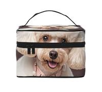 STVYUKL French Poodle Makeup Bag For Women,Waterproof Portable Travel Cosmetic Bags Large Capacity Toiletry Bag Top Handle Zipper Makeup Organizer Case