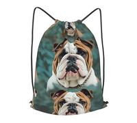 STVYUKL Funny English Bulldog Drawstring Backpack Lightweight Sports Gym Sack Cinch Bag Sackpack For Work Gym Travel, Black, S