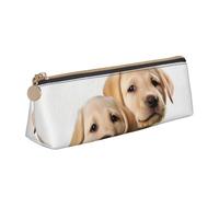 STVYUKL Funny Labrador Puppy Dog Pencil Case Holder,Stylish Pencil Pouch Slim Pen Bag With Zipper,Leather Cosmetic Makeup Pouch Bag For Work Office