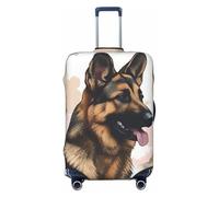 STVYUKL German Shepherd Dog Lovers Luggage Cover Personalized Elastic Washable Suitcase Cover Luggage Protector Auti-Scratch Suitcase Case Protector Fits 18-32 Inch Luggage, Black, S
