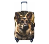 STVYUKL German Shepherd Luggage Cover Personalized Elastic Washable Suitcase Cover Luggage Protector Auti-Scratch Suitcase Case Protector Fits 18-32 Inch Luggage, Black, S