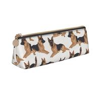 STVYUKL German Shepherd Pencil Case Holder,Stylish Pencil Pouch Slim Pen Bag With Zipper,Leather Cosmetic Makeup Pouch Bag For Work Office