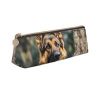 STVYUKL German Shepherd Pencil Case Holder,Stylish Pencil Pouch Slim Pen Bag With Zipper,Leather Cosmetic Makeup Pouch Bag For Work Office