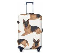 STVYUKL German Shepherd2 Luggage Cover Personalized Elastic Washable Suitcase Cover Luggage Protector Auti-Scratch Suitcase Case Protector Fits 18-32 Inch Luggage, Black, S
