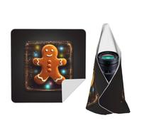 STVYUKL Gingerbread Man On Wooden Board Camera Protective Wrap Anti-Scratch Dustproof Lens Protector Wrapper Magic Self-Adhesive Cloth Portable Lazy Makeup Bag For Dlsr Slr Lens Tablet 24"" X24