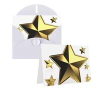 STVYUKL Gold Star Blank Greetings Card With Envelopes Thank You Cards Note Cards 4'' X 6'' All Occasion Cards White For Christmas Holidays Birthday Graduation Anniversaries