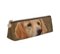 STVYUKL Golden Retriever Pencil Case Holder,Stylish Pencil Pouch Slim Pen Bag With Zipper,Leather Cosmetic Makeup Pouch Bag For Work Office