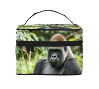 STVYUKL Gorilla In The Grass Makeup Bag For Women,Waterproof Portable Travel Cosmetic Bags Large Capacity Toiletry Bag Top Handle Zipper Makeup Organizer Case