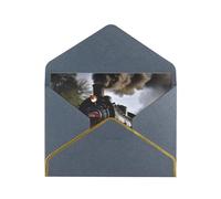 STVYUKL Greeting Card with Black Envelopes, Thinking of You Card Steam Train Happy Birthday Wedding Invitation Blank Note Cards for All Occasions 4x6