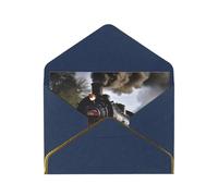 STVYUKL Greeting Card with Blue Envelopes, Thinking of You Card Steam Train Happy Birthday Wedding Invitation Blank Note Cards for All Occasions 4x6