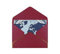 STVYUKL Greeting Card with Dark Red Envelopes, Thinking of You Card Blue map of The World Happy Birthday Wedding Invitation Blank Note Cards for All Occasions 4x6