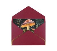 STVYUKL Greeting Card with Dark Red Envelopes, Thinking of You Card Butterfly Mushroom Happy Birthday Wedding Invitation Blank Note Cards for All Occasions 4x6