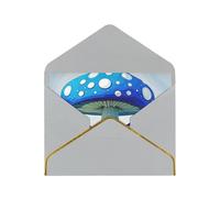 STVYUKL Greeting Card with Light Grey Envelopes, Thinking of You Card Cartoon Blue Mushroom Happy Birthday Wedding Invitation Blank Note Cards for All Occasions 4x6