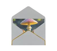 STVYUKL Greeting Card with Light Grey Envelopes, Thinking of You Card Colorful Mushroom Image Happy Birthday Wedding Invitation Blank Note Cards for All Occasions 4x6