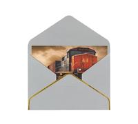 STVYUKL Greeting Card with Light Grey Envelopes, Thinking of You Card Freight Train Happy Birthday Wedding Invitation Blank Note Cards for All Occasions 4x6