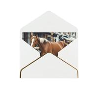 STVYUKL - Greeting Card with White Envelopes, Thinking of You Card, Horse on the Street, Happy Birthday, Wedding Invitation, Blank Cards for All Occasions, 4x6