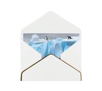 STVYUKL Greeting Card with White Envelopes, Thinking of You Card Penguins On The Iceberg Happy Birthday Wedding Invitation Blank Note Cards for All Occasions 4x6