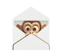 STVYUKL Greeting Card with White Envelopes, Thinking of You Card The silent monkey Happy Birthday Wedding Invitation Blank Note Cards for All Occasions 4x6