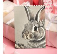 STVYUKL Hand Drawn Rabbit Building Block Puzzle Personalized Building Bricks for Adults Square Shaped Block Puzzle Building Family Keepsake DIY Brick Block Puzzles Valentine's Day Gifts