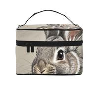 STVYUKL Hand Drawn Rabbit Makeup Bag For Women,Waterproof Portable Travel Cosmetic Bags Large Capacity Toiletry Bag Top Handle Zipper Makeup Organizer Case