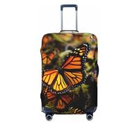 STVYUKL Heaps Of Orange Monarch Butterflies Luggage Cover Personalized Elastic Washable Suitcase Cover Luggage Protector Auti-Scratch Suitcase Case Protector Fits 18-32 Inch Luggage, Black, XL