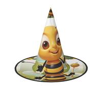 STVYUKL Honey Bee Halloween Witch Hats 1, Witches Hat Mens Womens Floating Hats Costume Accessories Indoor Outdoor Halloween Decorations For Porch Yard Indoor Outdoor Decor Party Supplies