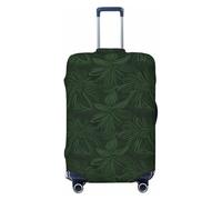 STVYUKL Hunter Green Floral Petals Pattern Luggage Cover Personalized Elastic Washable Suitcase Cover Luggage Protector Auti-Scratch Suitcase Case Protector Fits 18-32 Inch Luggage, Black, S