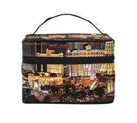 STVYUKL Las Vegas Night View Makeup Bag For Women,Waterproof Portable Travel Cosmetic Bags Large Capacity Toiletry Bag Top Handle Zipper Makeup Organizer Case