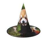 STVYUKL Little Red Panda Halloween Witch Hats 3 Pcs, Witches Hat Mens Womens Floating Hats Costume Accessories Indoor Outdoor Halloween Decorations For Porch Yard Indoor Outdoor Decor Party Supplies