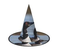 STVYUKL Loon Birds Halloween Witch Hats 2 Pcs, Witches Hat Mens Womens Floating Hats Costume Accessories Indoor Outdoor Halloween Decorations For Porch Yard Indoor Outdoor Decor Party Supplies