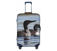 STVYUKL Loon Birds Luggage Cover Personalized Elastic Washable Suitcase Cover Luggage Protector Auti-Scratch Suitcase Case Protector Fits 18-32 Inch Luggage, Black, M