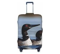 STVYUKL Loon Birds Luggage Cover Personalized Elastic Washable Suitcase Cover Luggage Protector Auti-Scratch Suitcase Case Protector Fits 18-32 Inch Luggage, Black, L