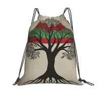 STVYUKL Mackinac Suspension Bridge Drawstring Backpack Lightweight Sports Gym Sack Drawstring Bags Cinch Bag Sackpack For Work Gym Swim Travel, Tree Palestinian Flag, One Size